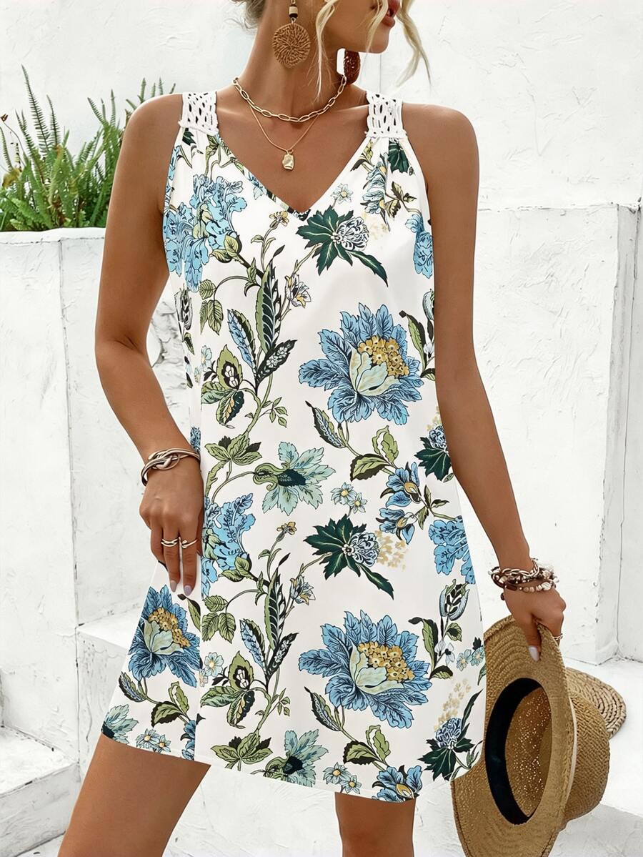 Vestido Sem Mangas com Laço e Recorte - La Lecce