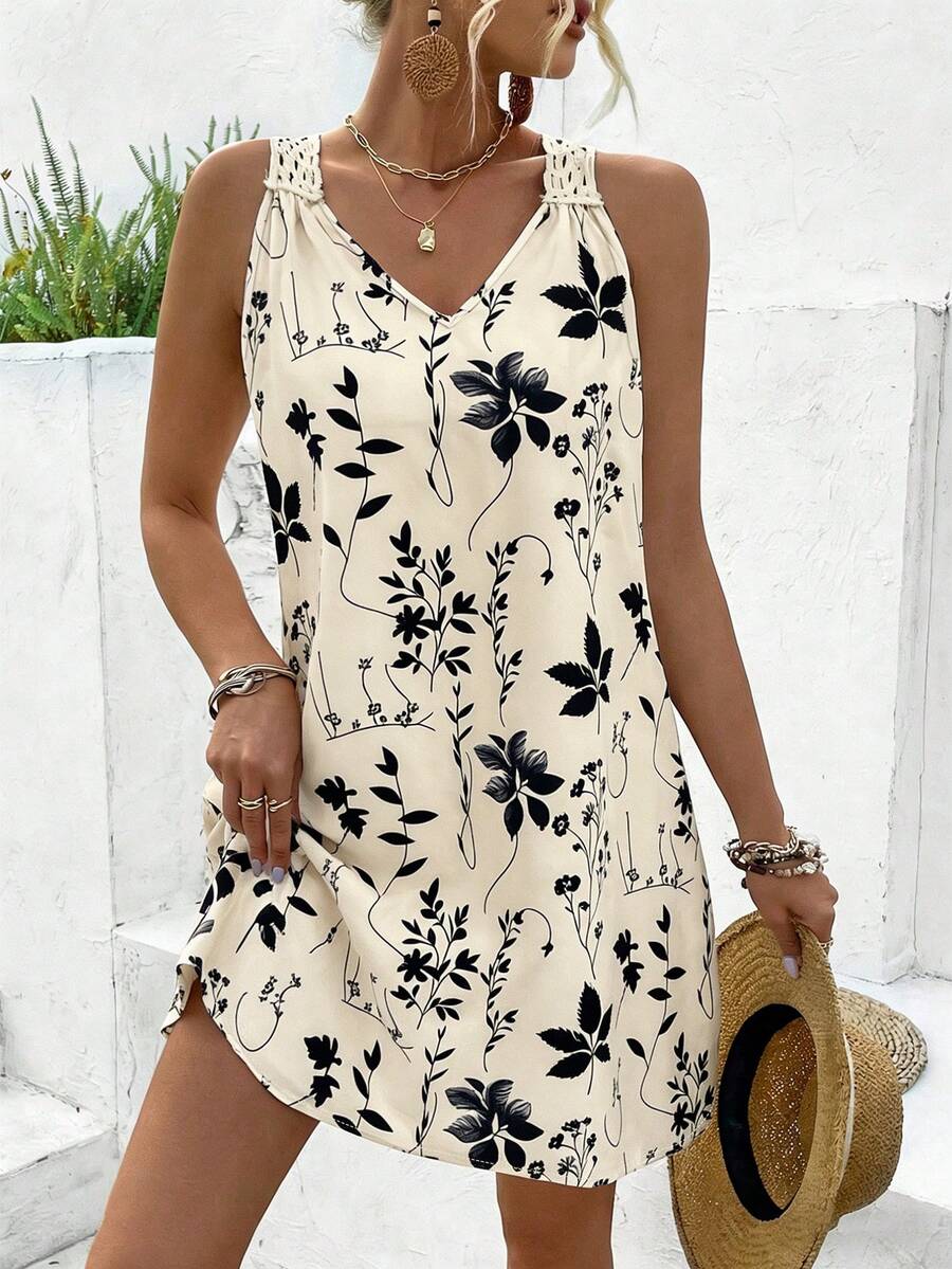 Vestido Sem Mangas com Laço e Recorte - La Lecce