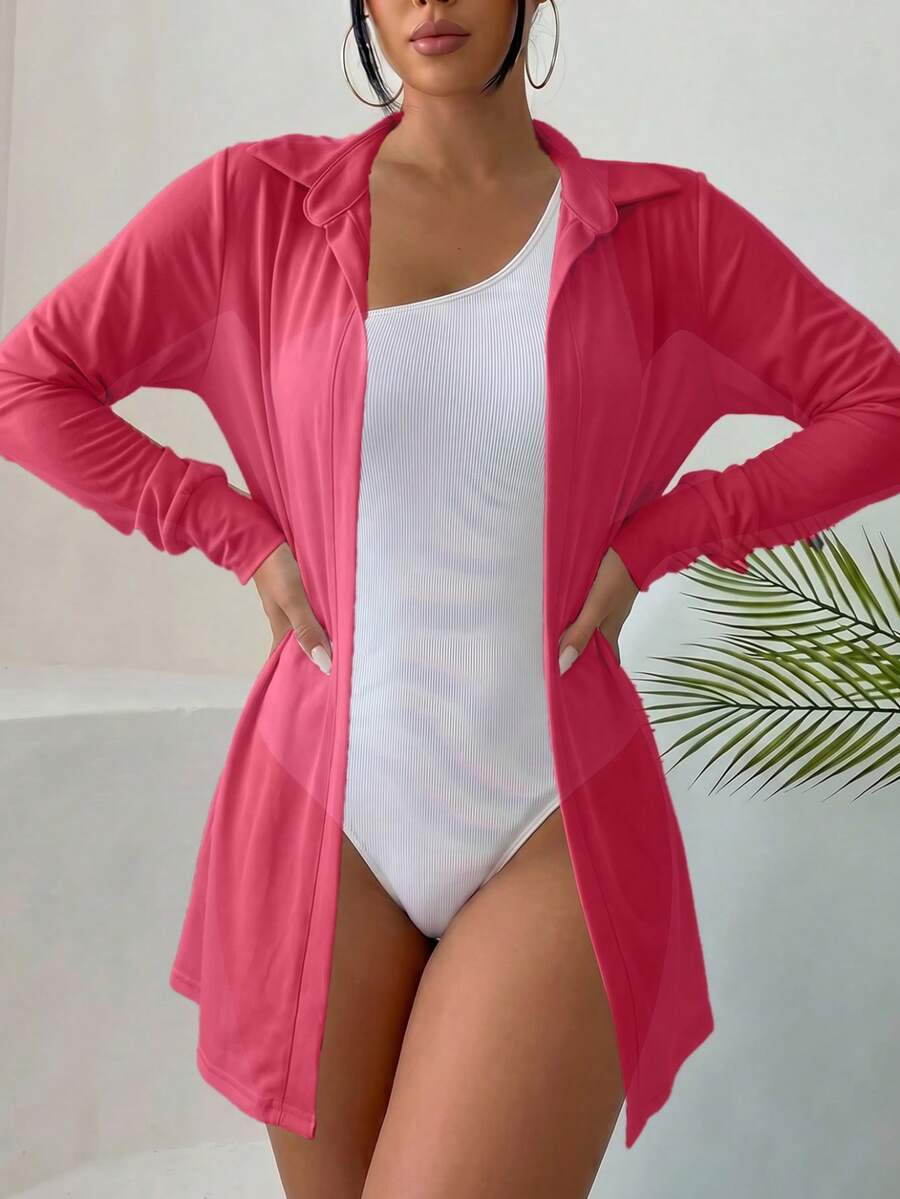 Camisão Longo Transparente Ombro a Ombro - detalhe